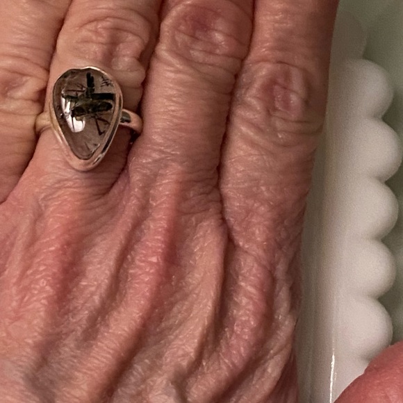 925 Strrling Silver Rutilated Quartz size 6 - Picture 3 of 10